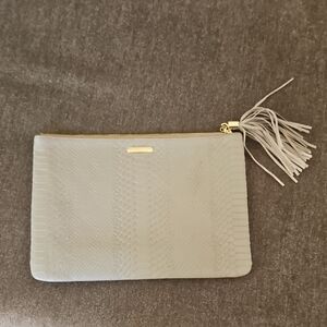 Gigi NYC Clutch Elegant Beige Clutch with Tassel